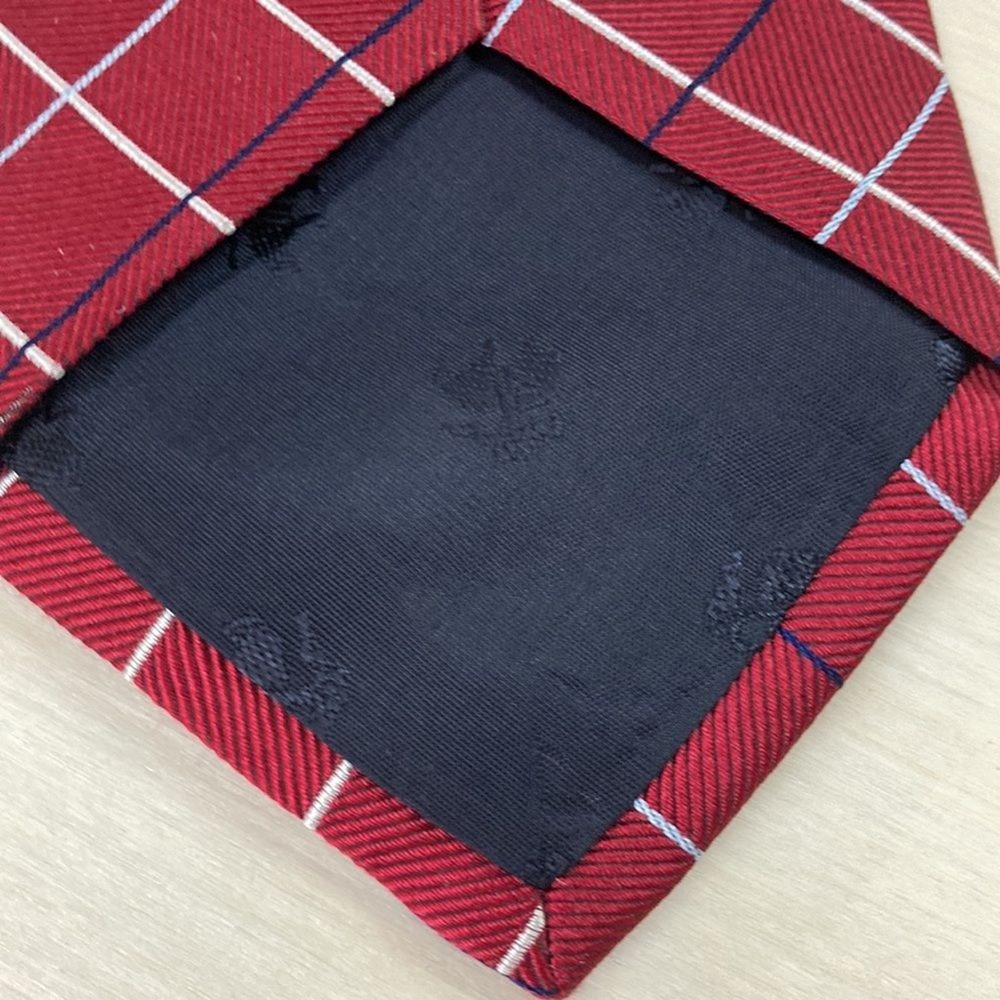 Brooks Brothers Makers‎ Mens Neck Tie 58" Long Red Plaid Classic Blue Window - Picture 6 of 6